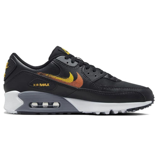 Nike Air Max 90 Spray Paint Swoosh Black University Gold