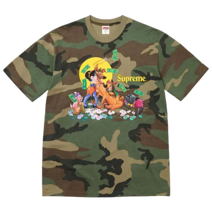 Supreme All Dogs Go To Heaven Tee Woodland Camo