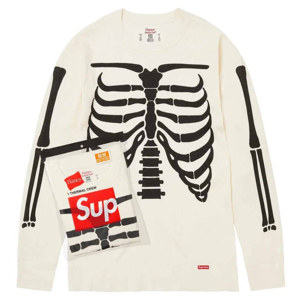 Supreme Hanes Bones Thermal Crew FW25 (1 Pack) White