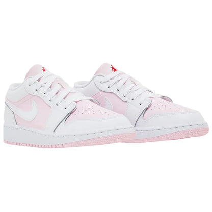 Jordan 1 Low Pink Foam Fire Red White (GS)